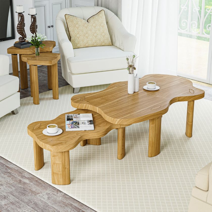 Picture of Surfside Cloud Shape Nesting Coffee Table and End Table Set