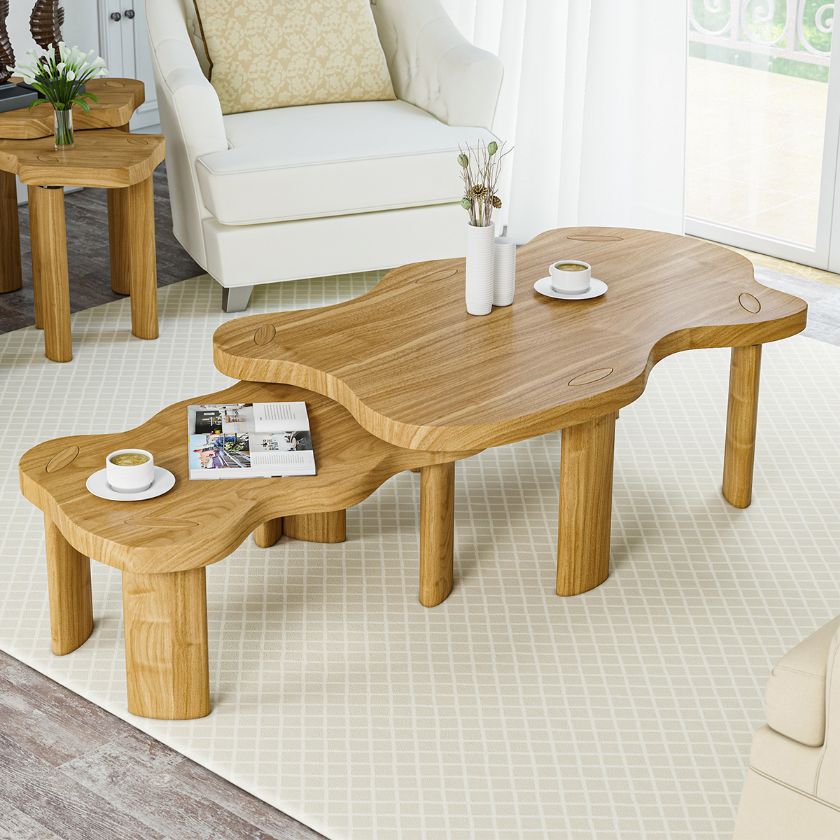 Picture of Surfside Freeform Solid Wood Nesting Cloud Coffee Table