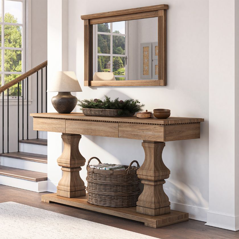 Picture of Largo Rustic Farmhouse 70 Inch Console Table with Drawer