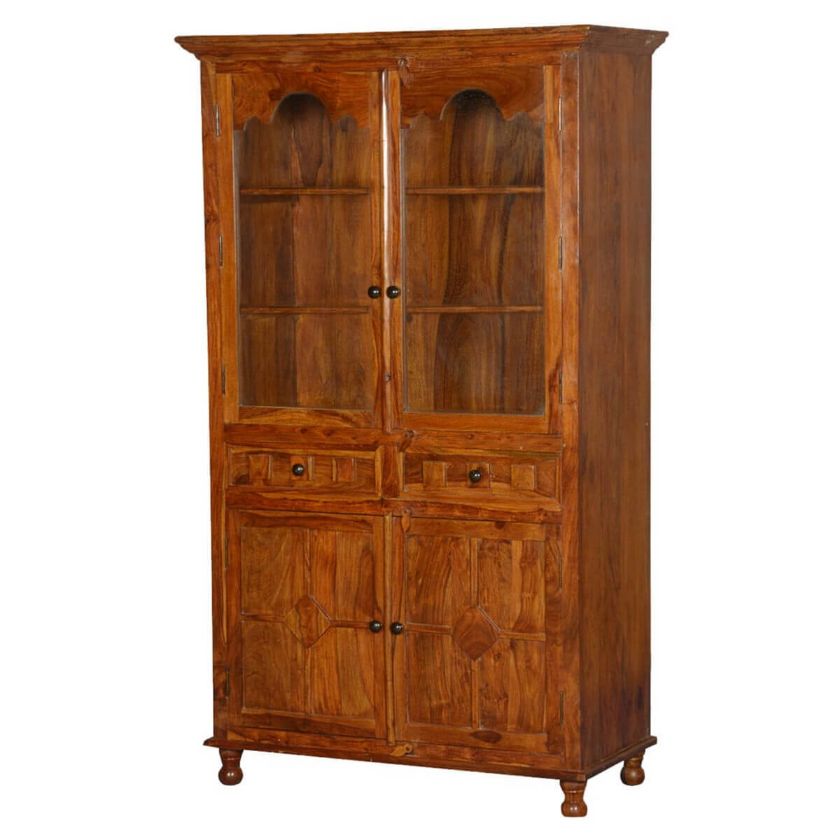 Picture of Dutch Solid Wood Display Cabinet Armoire With Shelves & Drawers