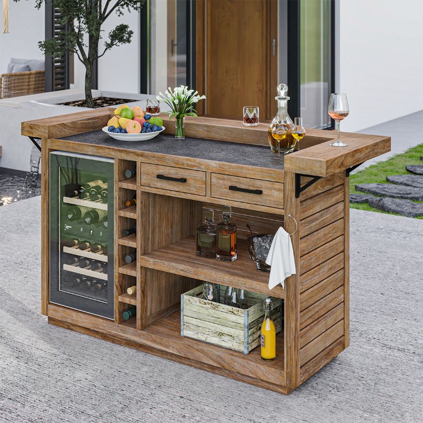 Picture of Concord Outdoor Home Bar Cabinet with Space for Mini Fridge