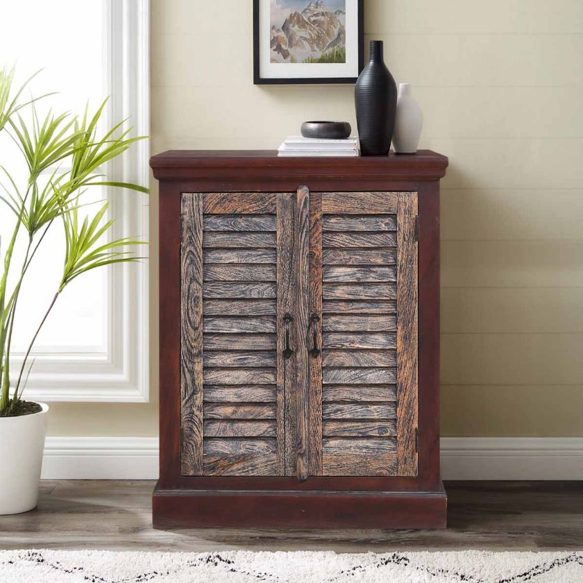 Picture of Payson Reclaimed Shutter 2 Door Small Accent Cabinet Armoire 