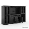 Picture of Lisbon Black Wine Bar Cabinet With Fridge Space