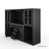 Picture of Lisbon Black Wine Bar Cabinet With Fridge Space