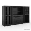 Picture of Lisbon Black Wine Bar Cabinet With Fridge Space