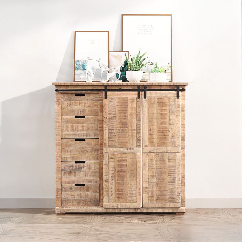 Picture of Fresno Rustic Small Storage Cabinet with Drawer