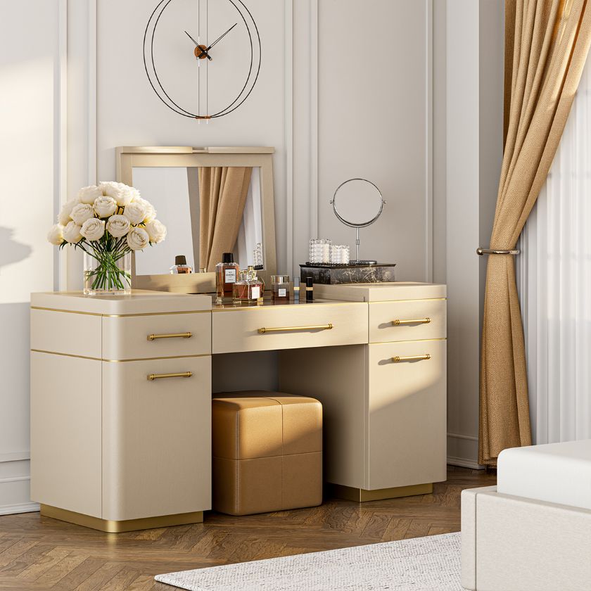 Picture of Lafayette Two Tone Modern Mirrored Vanity Desk